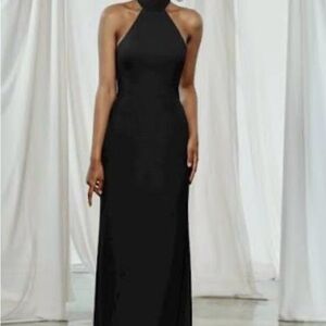Amsale Elegant Black Backless Gown